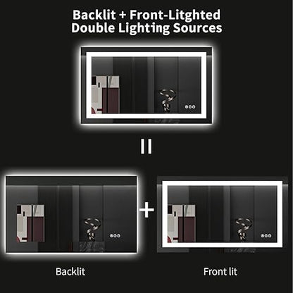 LOAAO 40"X24" LED Bathroom Mirror with Lights, UL Listed