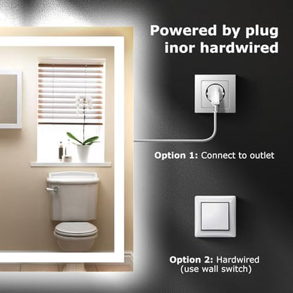 Hivone 36"X30" LED Bathroom Mirror with Lights, UL Listed