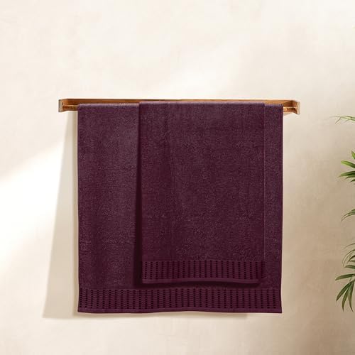 BELIZZI HOME Cotton 2 Pack Oversized Bath Towel Set 28x55 inches, Large Bath Towels, Ultra Absorbant Compact Quickdry & Lightweight Towel, Ideal for Gym Travel Camp Pool - Burgundy