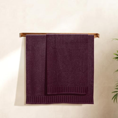 BELIZZI HOME Cotton 2 Pack Oversized Bath Towel Set 28x55 inches, Large Bath Towels, Ultra Absorbant Compact Quickdry & Lightweight Towel, Ideal for Gym Travel Camp Pool - Burgundy