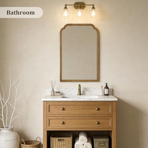WallBeyond 24" x 36" Natural Wood Mirror for Wall Mounted, Rustic Wood Frame Wall Mirrors Decorative for Living Room or Bathroom Mirror (Natural Color)