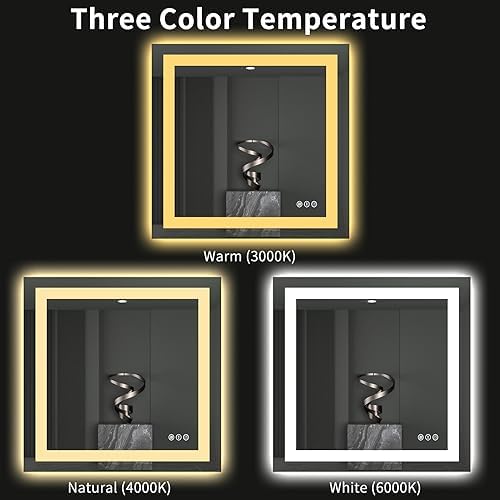 LOAAO 40"X38" LED Bathroom Mirror with Lights, UL Listed
