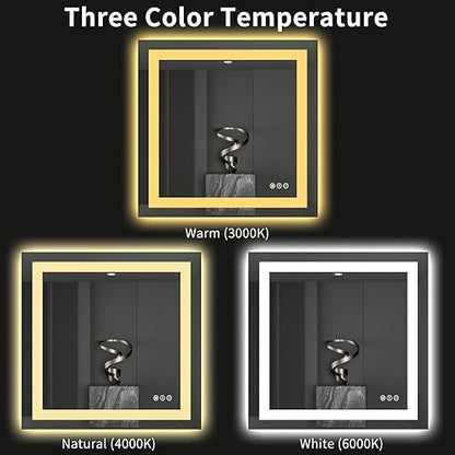LOAAO 40"X38" LED Bathroom Mirror with Lights, UL Listed