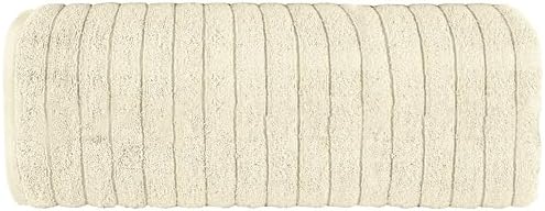 Elegant Comfort 100% Turkish Cotton Corduroy Ribbed Luxury Jumbo Bath Towel Ultra Soft - 35 x 70 Inch - Luxury Spa Premium Hotel Quality Highly Absorbent and Quick Dry Large Bath Towel, Ivory