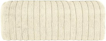 Elegant Comfort 100% Turkish Cotton Corduroy Ribbed Luxury Jumbo Bath Towel Ultra Soft - 35 x 70 Inch - Luxury Spa Premium Hotel Quality Highly Absorbent and Quick Dry Large Bath Towel, Ivory