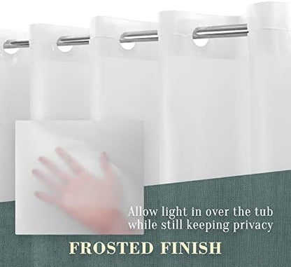 No Hook PEVA Shower Curtain or Liner, Standard Size 71 x 74, Frost
