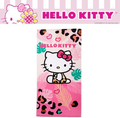 Franco Hello Kitty Kids Bath/Pool/Beach Soft Absorbent Cotton Terry Towel with Washcloth 2 Piece Set, 50 in x 25 in, (Officially Licensed Product) (Pack of 2)