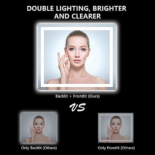 36x30 LED Bathroom Mirror with Lights, Lighted Vanity Mirror