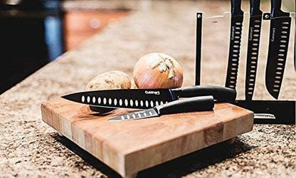 Cuisinart C77NS-7P Classic Nonstick Edge Collection 7-Piece Cutlery Knife Set with Acrylic Stand, Black