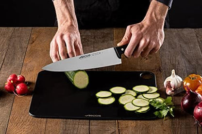 Arcos Chef Knife 10 Inch Stainless Steel. Professional Cooking Knife For Cutting Variety of Foods. Ergonomic Polyoxymethylene Handle and 250 mm Blade. Series Universal. Color Black