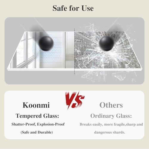Koonmi White Rectangle Wall Mirror, 30x55 Inch Bathroom Mirror, Aluminum Frame Vanity Mirror for Entryway, Living Room, Bedroom Bathroom, Hangs Horizontally or Vertically