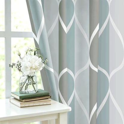Gelbchu Grey Blend Geometric Shower Curtain for Bathroom, 72x60 Inch