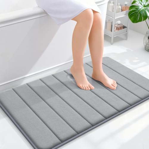 OLANLY Memory Foam Bath Mat 35x24, Super Soft and Absorbent Bathroom Rugs