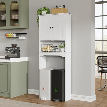 RRX Over The Toilet Storage Cabinet, Bathroom Above Organizer (Pure White)