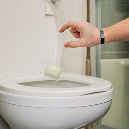 Camco TST RV Toilet Treatment Drop-INs - Control Unwanted Odors and Break Down Waste and Tissue - Septic Tank Safe - Fresh Scent - 15-pack (40264)