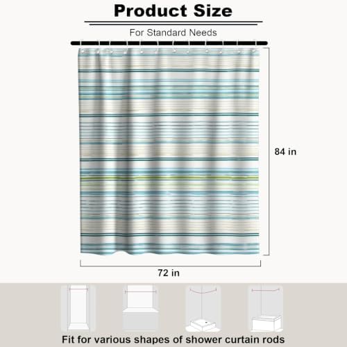 Neutral Modern Striped Shower Curtain Abstract Luxury Aesthetic Ocean