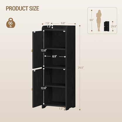 Hzuaneri Bathroom Storage Cabinet, Small Corner Floor Cabinet with 2 Doors