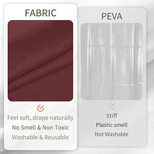 ALYVIA SPRING Waterproof Fabric Shower Curtain or Liner Burgundy Red, 72x72