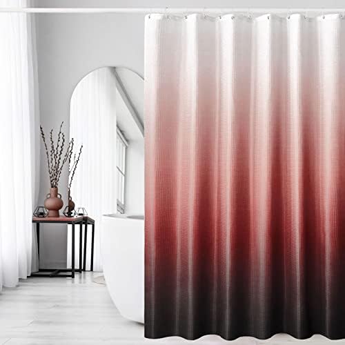 Gibelle Red and Black Ombre Fabric Shower Curtain for Bath Decor, 72 x 72