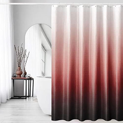 Gibelle Red and Black Ombre Fabric Shower Curtain for Bath Decor, 72 x 72