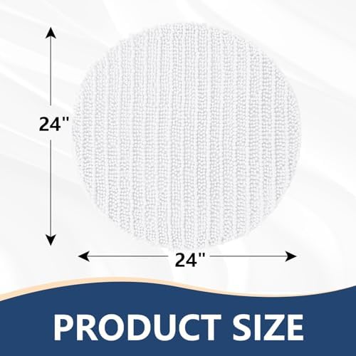 Arotive Round Bathroom Rugs 30x30, Soft Absorbent Chenille Shaggy Bath Mat