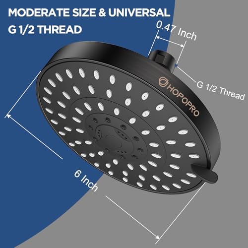 High Pressure Shower Head, HOPOPRO 5-Mode Fixed Showerhead, NBC Recommended