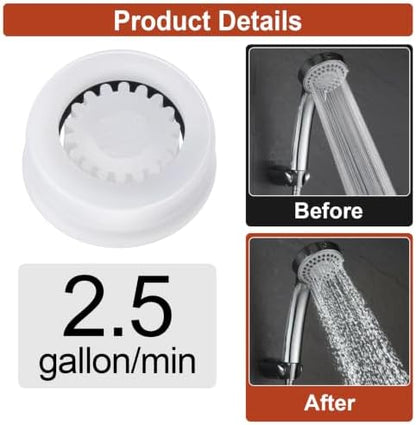 8Pcs Shower Flow Restrictor, White Water Flow Reducer Control Value