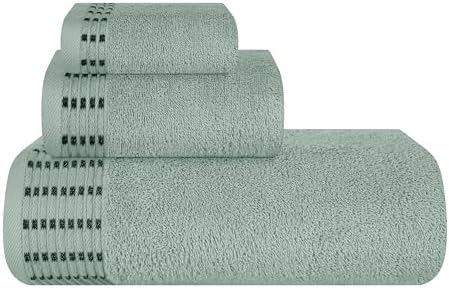 BELIZZI HOME Ultra Soft 3 Pack Cotton Towel Set, Contains a Bath Towels 28x55 inch, a Hand Towels 16x24 inch & a Wash Cloths 12x12 inch, Ideal Everyday use, Compact & Lightweight - Jade