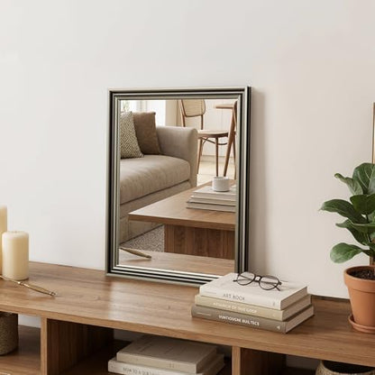 Retro Copper Effect Framed Wall Mirror, 16x20 Rectangle Mirror