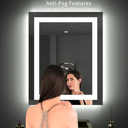 LOAAO 24"X30" LED Bathroom Mirror with Lights, UL Listed