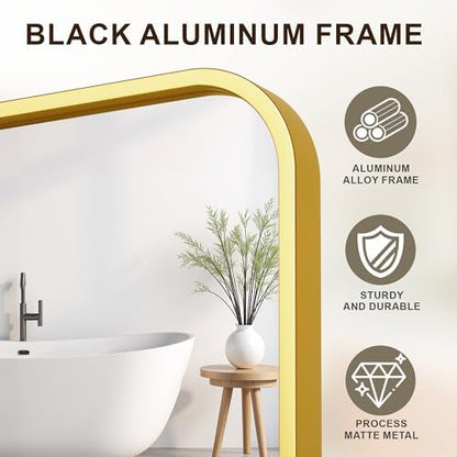 FICTOR Bathroom Mirror for Over Sink, 24"x36" Vanity Mirror for Wall, Gold