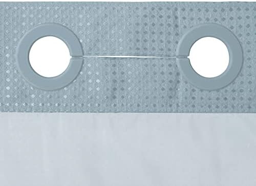 River Dream Heavyweight Waffle No Hook Shower Curtain with Liner,Blue,54x80