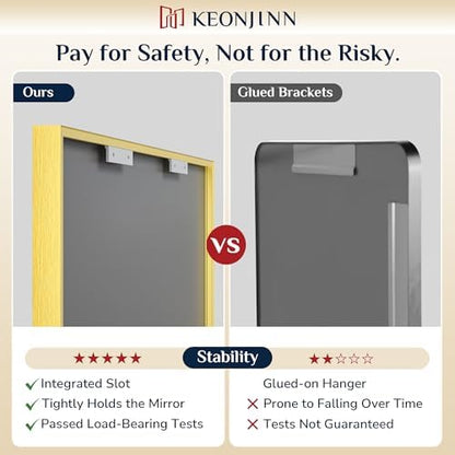 Keonjinn 60x40 Inch Gold Bathroom Mirror for Over Sink, Rectangular
