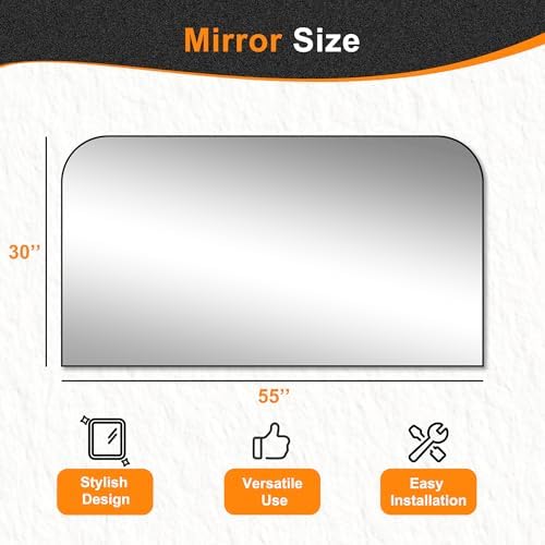 Delma 30"x55" Black Metal Framed Bathroom Mirror for Over Sink