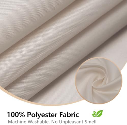 Seenus Waterproof Fabric Shower Curtain Liner Khaki with 3 Extra-Large Magnets, 72 x 72 inch Washable Brown Cloth Shower Liner Hotel Quality, Earth Tone Lightweight Shower Curtains for Bathroom