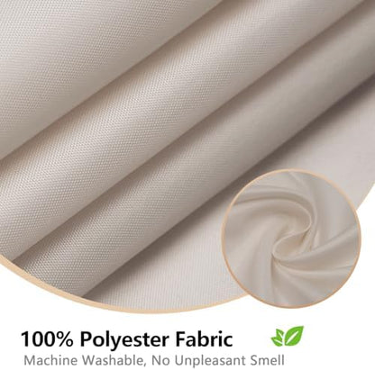 Seenus Waterproof Fabric Long Shower Curtain Liner with 3 Extra-Large Magnets, 72 x 78 inch Extra Long Khaki Cloth Shower Liner Machine Washable, Hotel Quality Lightweight Shower Curtain for Bathroom