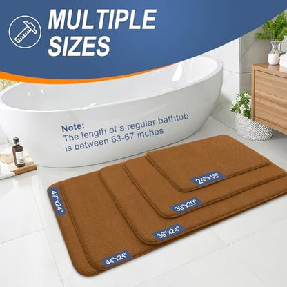 OLANLY Memory Foam Bathroom Runner Rugs 44x24, Absorbent Long Mat, Ochre