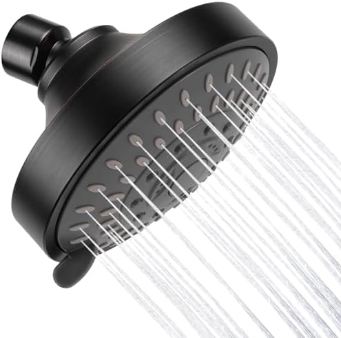 AISOSO High Pressure Rain Shower Head 5 Modes 4.1 Inch Oil Rubbed Bronze