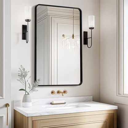 USHOWER Black Bathroom Mirrors for Over Sink 24 x 36 Inch