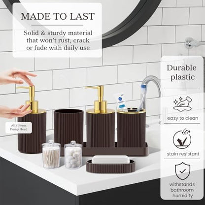 Brown Bathroom Accessories Set - Bathroom Sets Complete