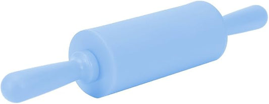 Non-Stick Silicone Rolling Pin Dough Rollers for Baking and Rolling Dough with Wooden Handle for Home Kitchen Children Cake 9 Inch(Blue)
