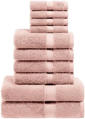 Superior Egyptian Cotton Ultra Plush & Absorbent, 10 Piece Set, Muted Mauve