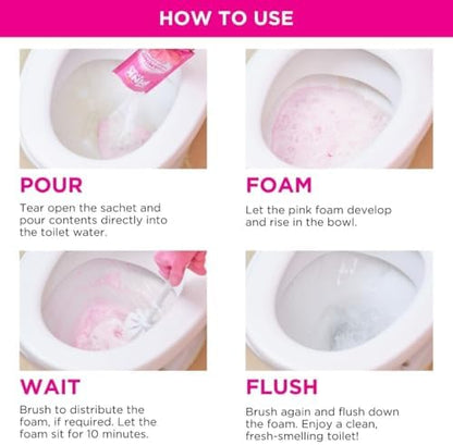 Stardrops The Pink Stuff Miracle Power Foaming Toilet Cleaner – Self-Activating Formula for Deep Cleaning,Stain Removal,and a Fresh Shine – Bathroom Essential,(Pack of 6)