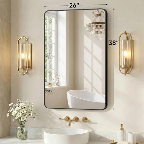 Sweetcrispy Bathroom Mirror, Vanity Mirrors for Wall, 26x38 Inch