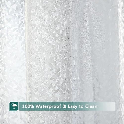 Shower Curtain Liner, 100% Waterproof Eva Shower Curtains with 3 Duty Heavy Bottom Magnets and 12 Rust Proof Grommets, 72x72 Weighted Shower Liner for Shower Stall, Bathtubs