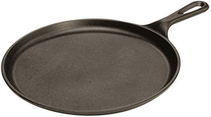 Lodge Round Seasoned Cast Iron Griddle - Round-Shaped, Pre-Seasoned Iron Griddle Pan - Non-Toxic, PFAS-Free Cookware - Compatible with Stovetop, Oven, Grill, or Campfire - 10.5 Inches (Pack of 5)