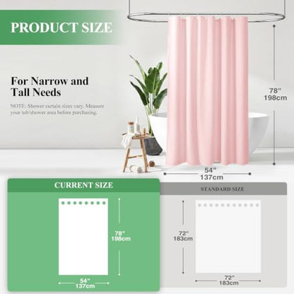 Dynamene Stall Waffle Shower Curtain 256 GSM Heavy Fabric 54x78 Pink