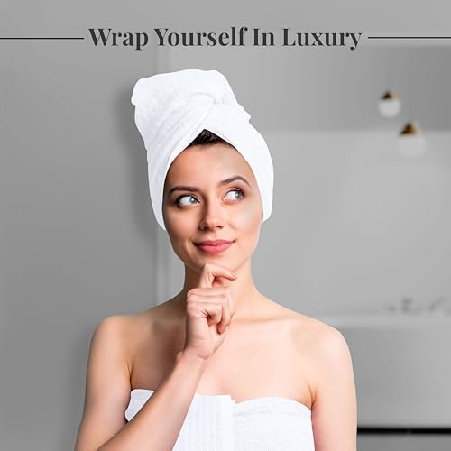 Tens Towels 8 Piece Towel Set, 2 XL Bath, 2 Hand, 4 Washcloth, White