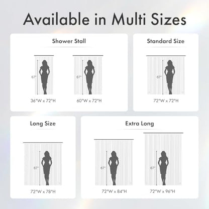 Amazer White Shower Curtain Liner with Magnets, 72x78 Plastic Shower Liner PEVA Waterproof Medium Weight Inside Shower Curtains Liner for Bathroom with Rustproof Grommet