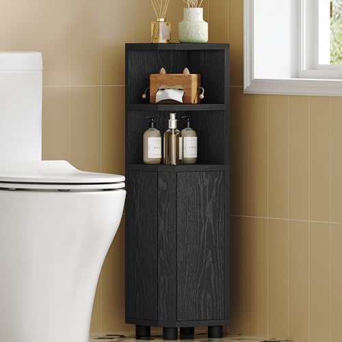 Hzuaneri Corner Cabinet, Small Bathroom Corner Cabinet with Doors